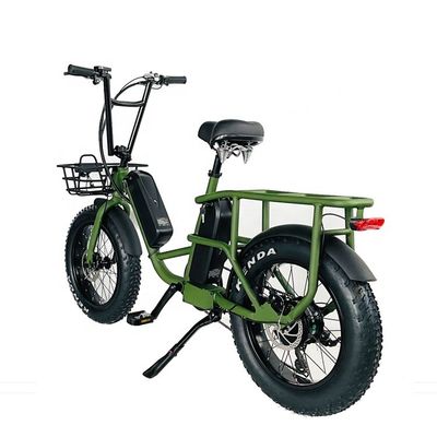 20&quot; 48V 34AH Batteria al litio 1000W 50KM/H Cornice in alluminio 7 velocità Cargo Elettrica doppia batteria ibrida Fat Snow Tire 4.0 Bicicletta