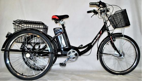 24&quot; motore a mozzo posteriore telaio in acciaio 7 velocità 36V350W 35KM/h Tricicli elettrici per adulti unisex