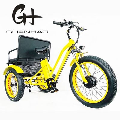US Fat Tire Triciclo elettrico per passeggeri con motore Bafang da 1000 W e pedale in alluminio