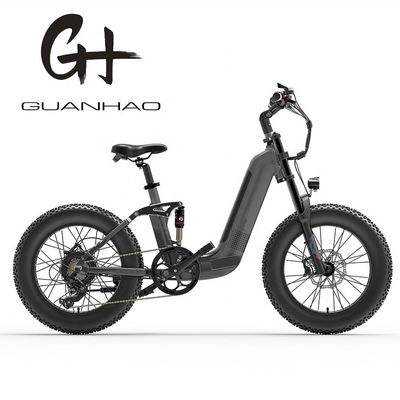 Telaio a sospensione completa da 1000 W 14 Ah 20 &quot;x4.0 Fat Tire Big Flat Snow Tire Freno a disco Ebike