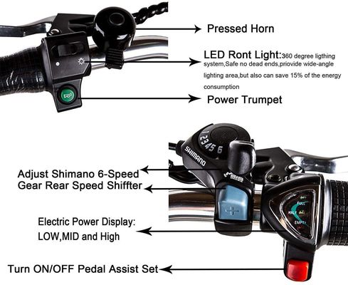 26&quot; Dimensione Ruota 6S 250W E-bike Electric Women City Bike Alimentato da batteria al litio