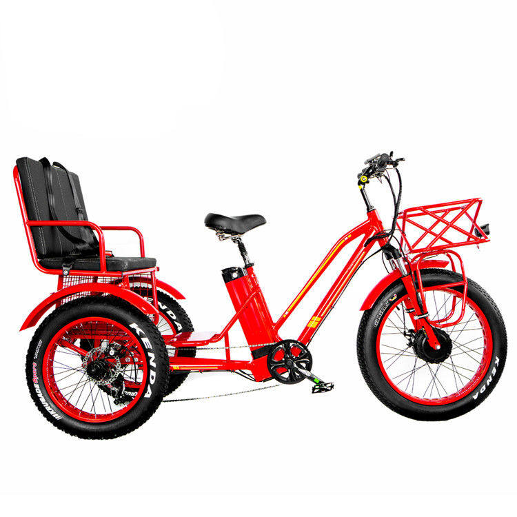 Motore del mozzo anteriore 750W 21AH Triciclo elettrico al litio per 2 persone 24&quot; pneumatico da neve 40KM/H