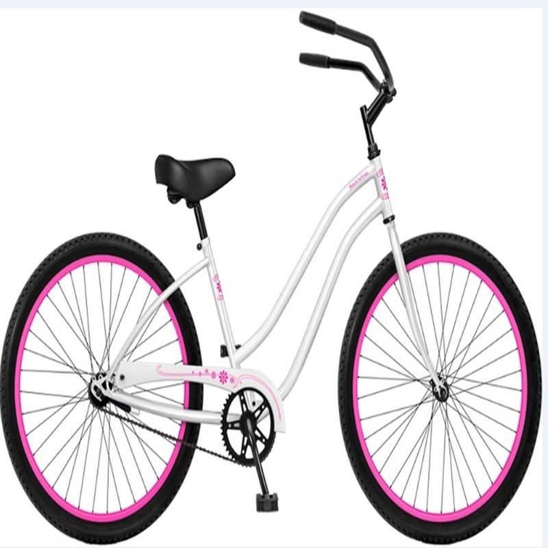 Step Through Design 26 Inch Beach Cruiser Bike con freno a piedi e colore bianco