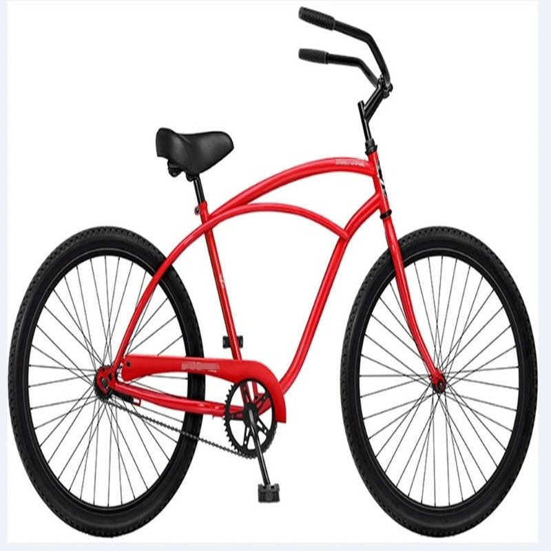 26 pollici colore rosso classico uomo Beach Cruiser biciclette con grande e comodo sedile