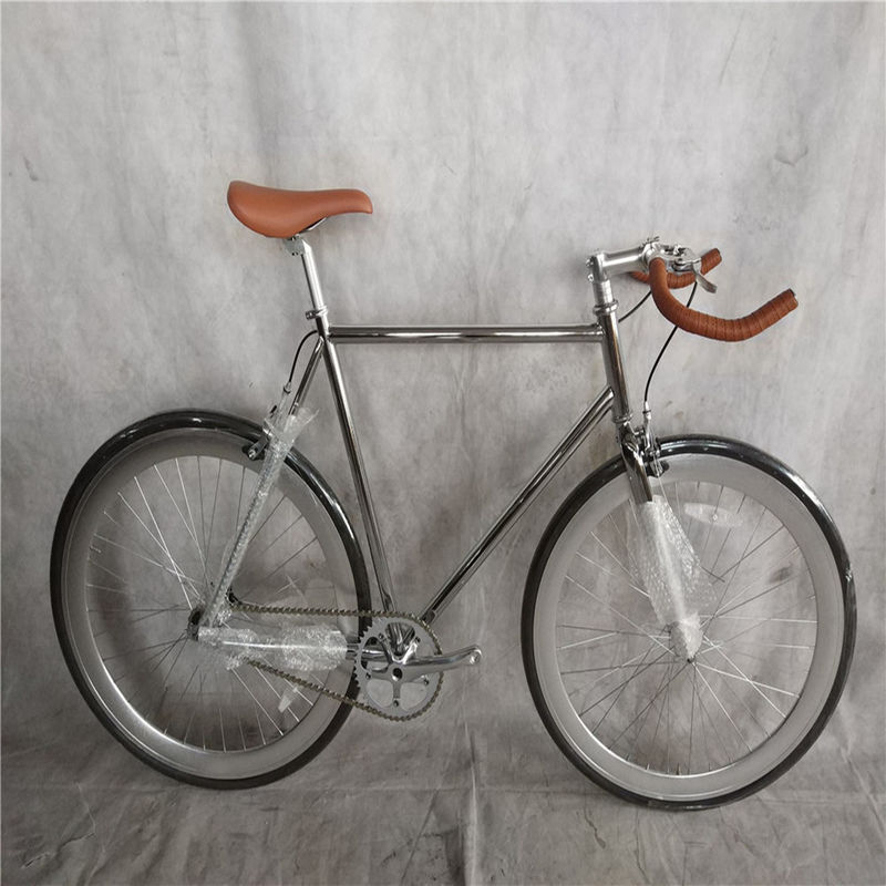 Bicicletta fissa classica vintage cromata 700Cx28C da 58 cm, velocità singola, 13 kg