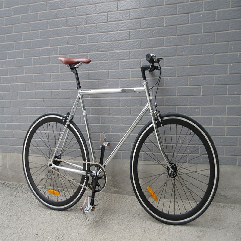 Retro Vintage 700C Single Speed Chrome Racing Cycle con Catena KMC e Lasco Crank Set