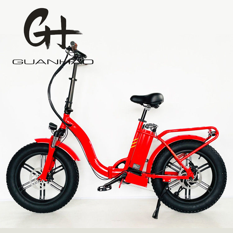 20 pollici gomma grassa ebike più potente rosso colore pieghevole bicicletta elettrica con fusto in lega