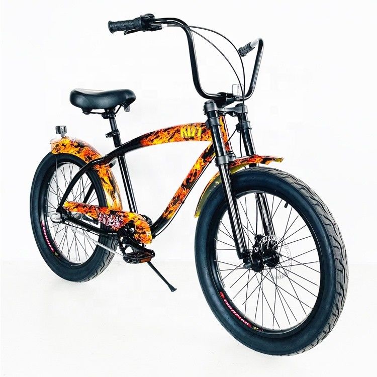 USA Uomo 24&quot; 3,0 Fat Tire Frame Alumini Beach Cruiser Bike con freno a disco