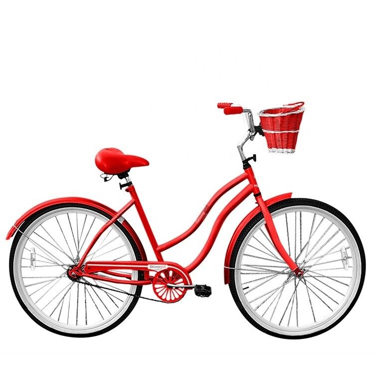 26&quot; Women's Step Thru Beach Cruiser Bike con ingranaggi a velocità singola e cerchi in alluminio