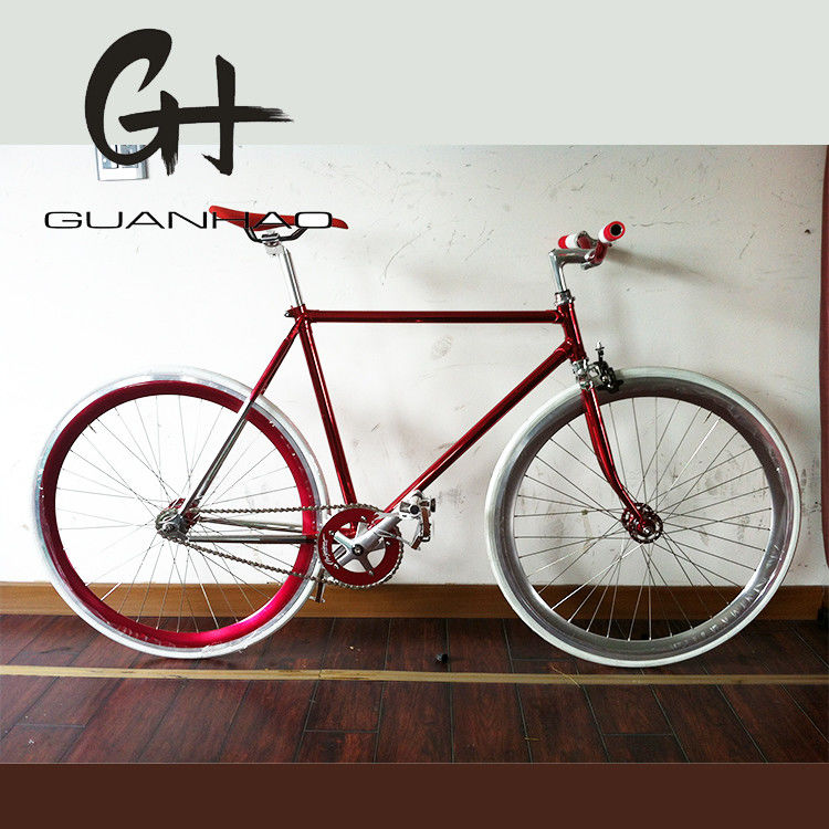 Bici da strada con manubrio a scatto fisso a velocità singola vintage con forcella con telaio in acciaio 4310 CR-MO 700C