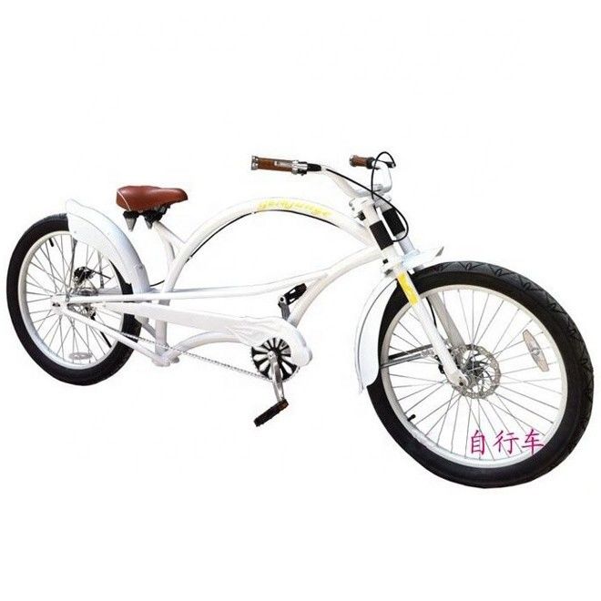 Forchetta in alluminio da 24&quot; 3,0 pneumatici CE OEM single speed Chopper Cruiser Bicicletta con freno a disco