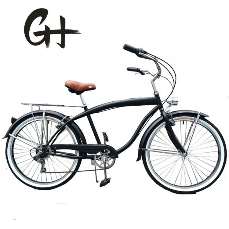 Cornice dura 26&quot; Dimensione ruota Shimano 7 velocità American Rear Rack Uomini Beach Cruiser Bike