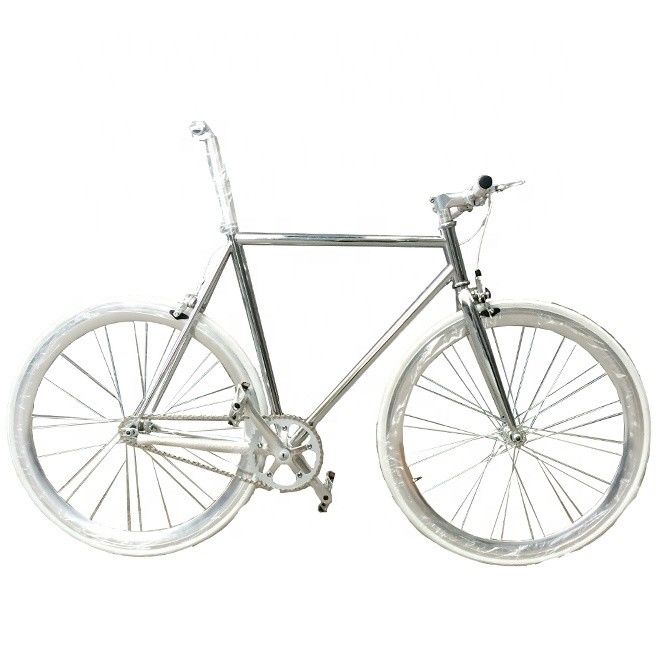 OEM 700C Sliver Paint Fixed Gear Bicicleta con cerchiera cromata anodizzata CR-MO JIS Standard