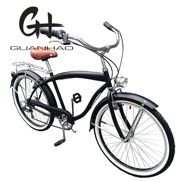 17 kg Leggere 26 pollici Cornice dura Non ammorbidito posteriore 7 velocità Uomini Beach Cruiser Bikes