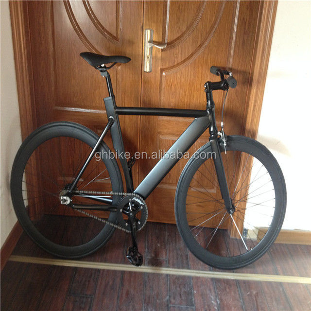 700c Nero Cornice di alluminio Fixie Bike con doppio V freno fisso man Track Bike
