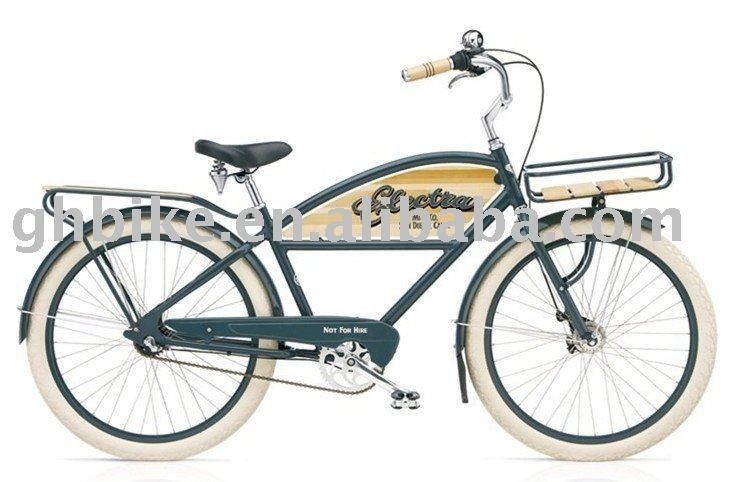 Bicicletta da 26 pollici da beach cruiser da uomo con cestino e portabiciclette CE certificata Nexus 3 velocità