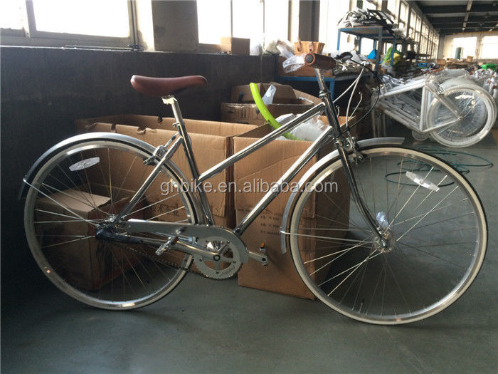 Lady Road Bike Inner 3 Speed Chrome Frame City Bike con materiale a forcella in acciaio 11KGS
