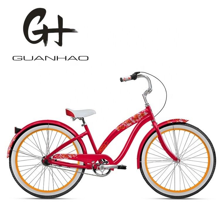Belle donne Beach Cruiser Bicicleta con adesivo per l'acqua interna 26 pollici 3 velocità OEM / ODM