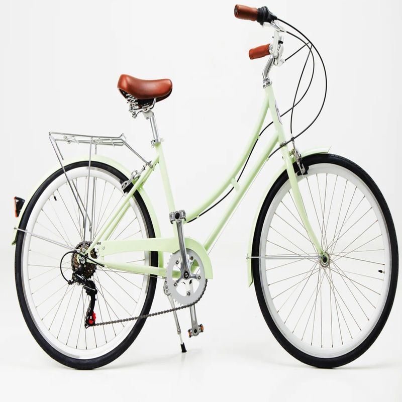 14kg Retro 7 velocità Vintage Bikes 700C City Bike per donne adulte con cesto