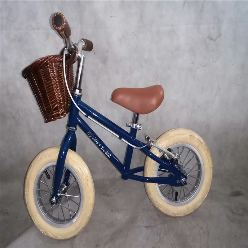 Bicicletta di bilanciamento in acciaio con forcella e telaio per bambini 3-5 anni di età colore blu 12 pollici