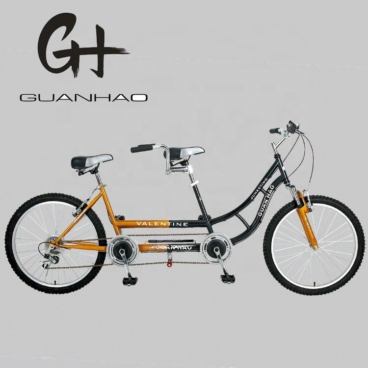 24 pollici Shimano 7 velocità OEM CE Tandem in acciaio per due persone Bicicletta con sospensione a forchetta