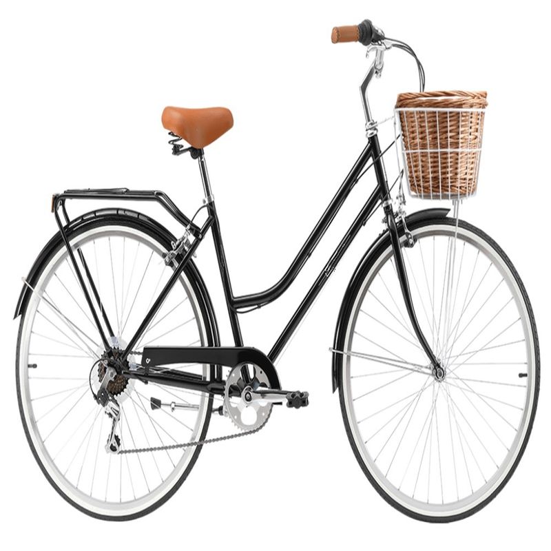 15 kg donna passo attraverso la bicicletta DONNE CLASSICA 7 velocità bicicletta con due cesti di design