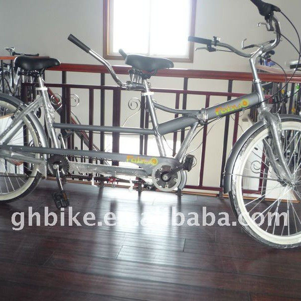 Cornice in acciaio e forchetta 26 pollici Tandem Bike con 26 &quot;x 2,125 pneumatici Rame in lega di alluminio