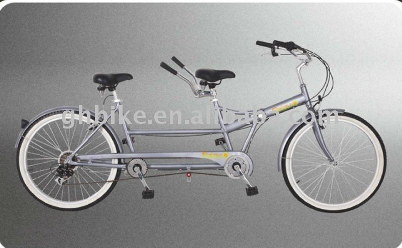 Shimano 7 velocità Tandem Bike 26 &quot;Tandem bicicletta pieghevole con telaio in acciaio e due sedili