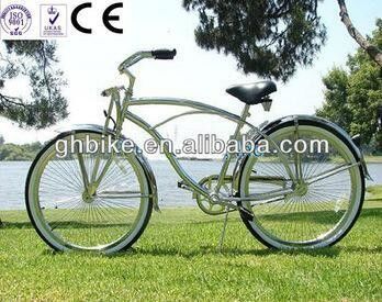 26 pollici CP Chrome Frame Spring Fork Beach Cruiser Bicicletta con materiale di forcella in acciaio