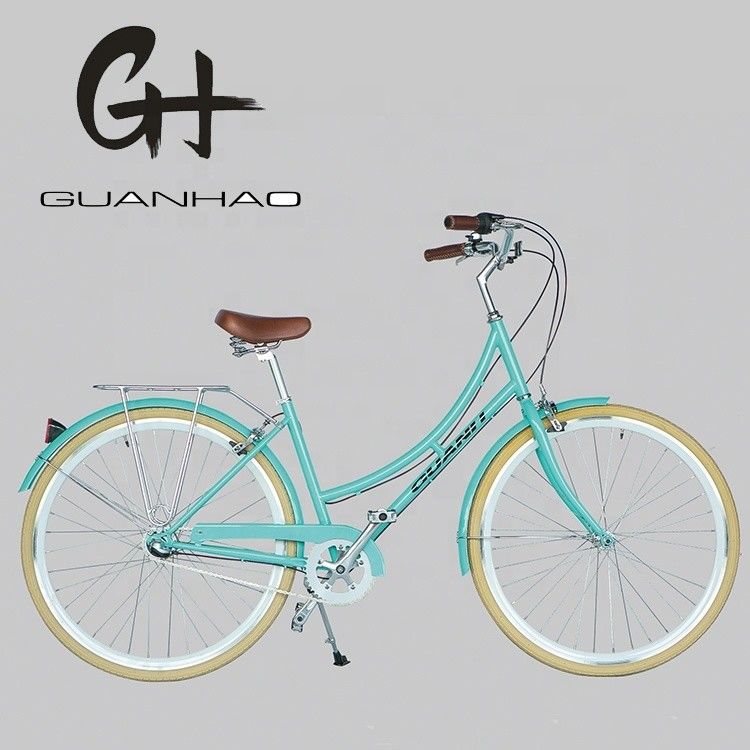 1.8m Lunghezza CE Europa OEM Logo Hi-Ten Steel Frame Single Speed City Bikes per donne 26 pollici