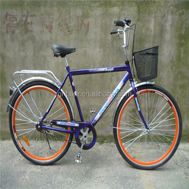 Offerta combo a 3 pezzi Vintage Adult Mens Single Speed Retro City Cruiser Bike con cesto anteriore