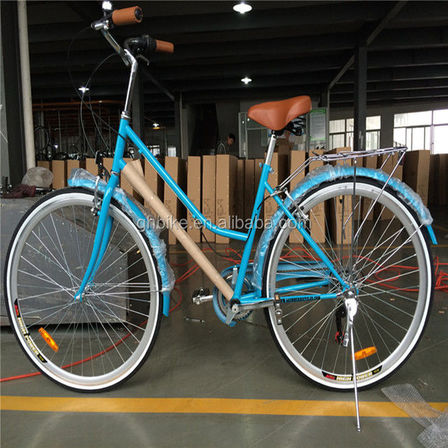Color blu 7 velocità Vintage Lady City Cruiser Bike Donne Retro Bikes per la vita in città