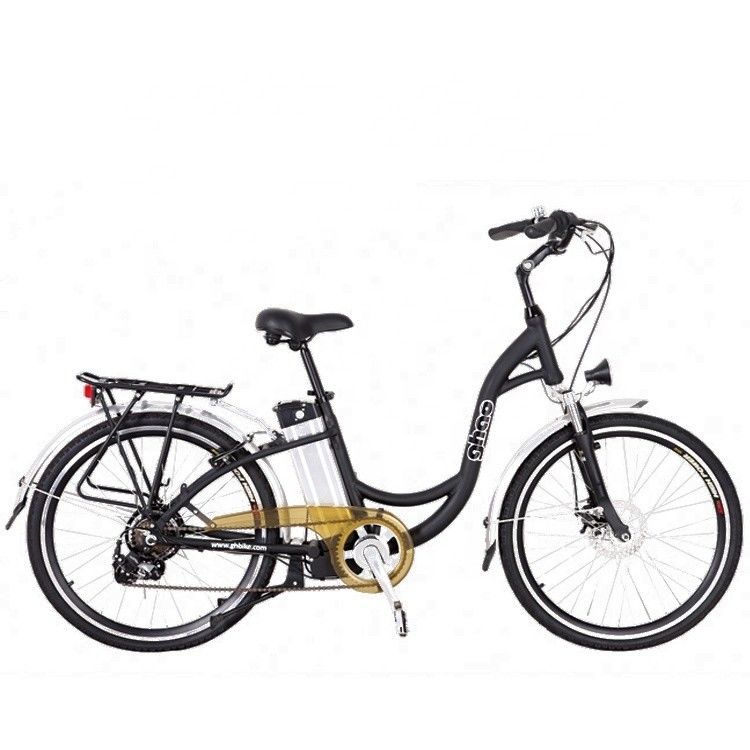 26&quot; 48V 500W 40KM/H 10.4AH Batteria al litio Femmine Cornice in alluminio 7Speeds OEM Customized Step Thru Electric City Bike