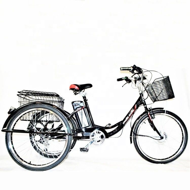 24&quot; motore a mozzo posteriore telaio in acciaio 7 velocità 36V350W 35KM/h Tricicli elettrici per adulti unisex