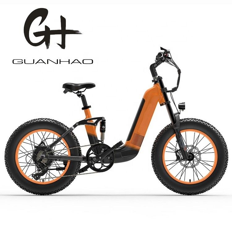 Telaio a sospensione completa da 1000 W 14 Ah 20 &quot;x4.0 Fat Tire Big Flat Snow Tire Freno a disco Ebike
