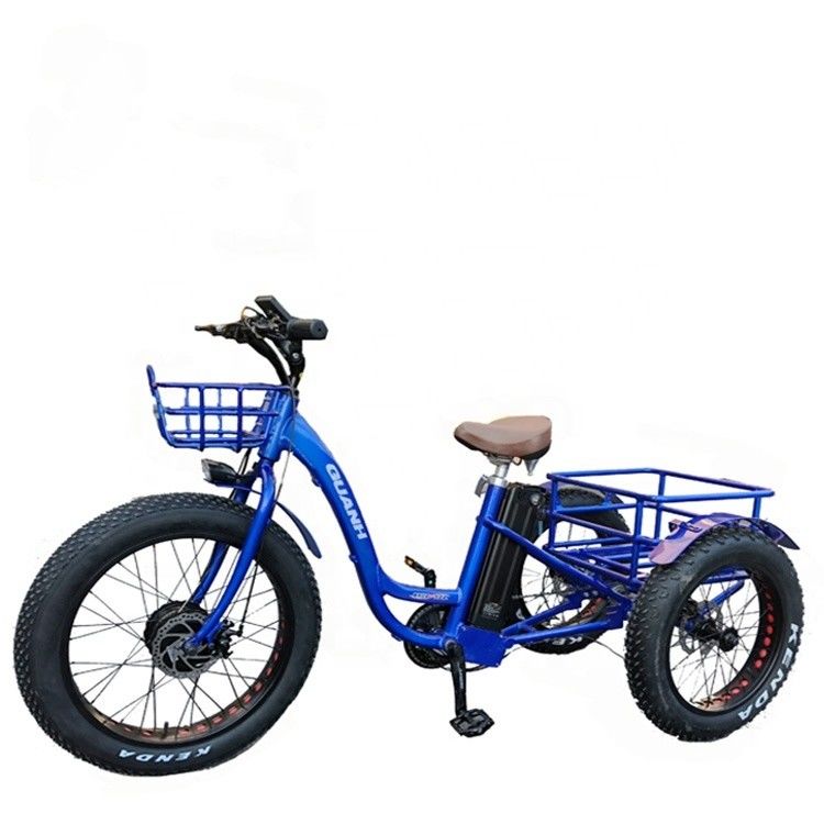 Guida tipo elettrico 24&quot;x4.0 Fat Tire Triciclo elettrico da carico con motore 48V 1000w